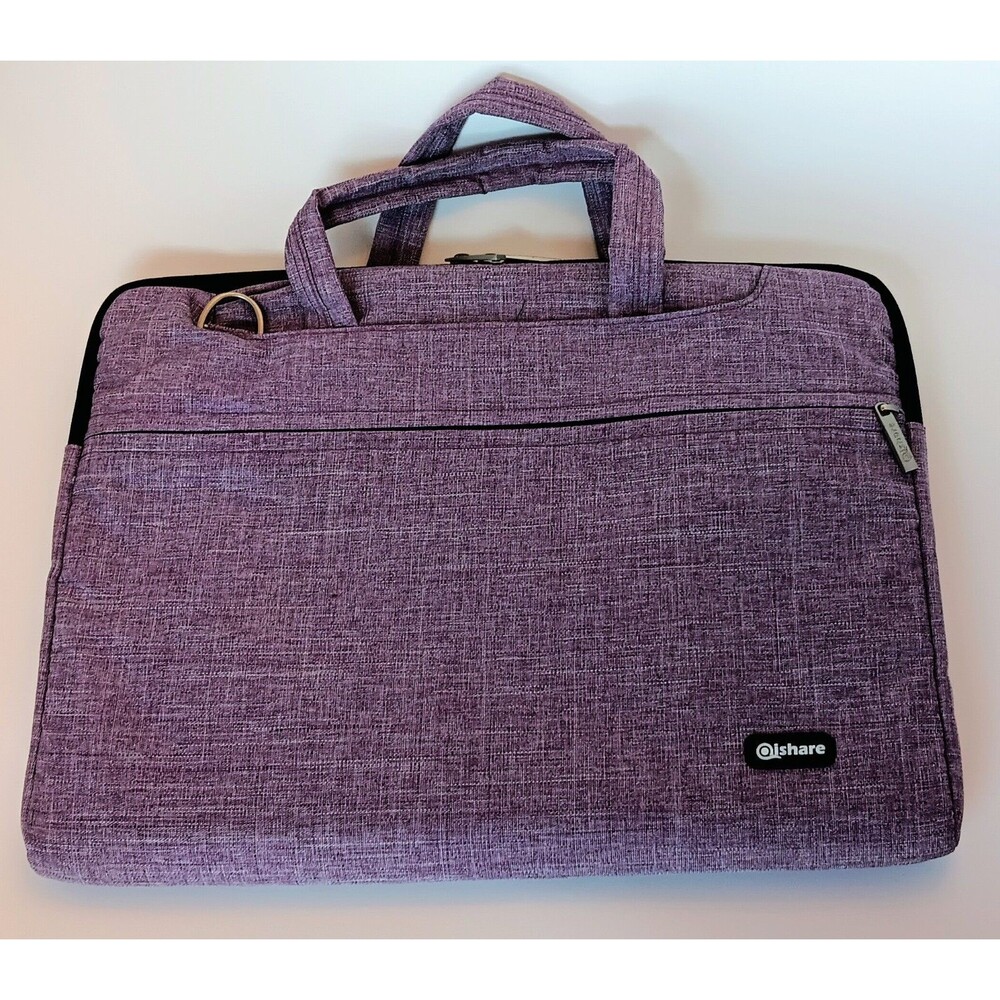 Qishare Purple Heathered Laptop Case Bag No Shoulder Strap